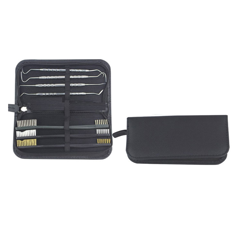 Kit Pembersihan Pistol 3 Berus Utiliti dan 4 Cangkuk/Pemilih Tahan Karat