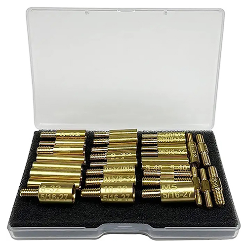 Penyesuai Pemasangan Rod Pembersihan Gun 30 PCS Pack 5-40 8-32 10-32 5/16-27 M3 M4 M5 Thread dalam Penyambung Rod Lelaki dan Perempuan