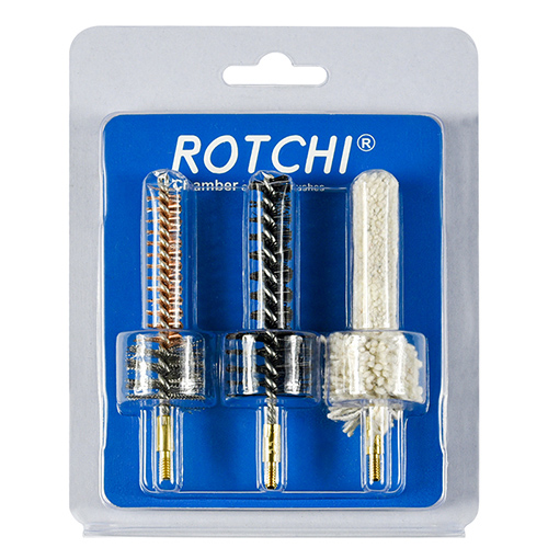 Berus pembersih ruang senapang set 3-dalam-1, bungkusan lepuh dan kad. Tersedia