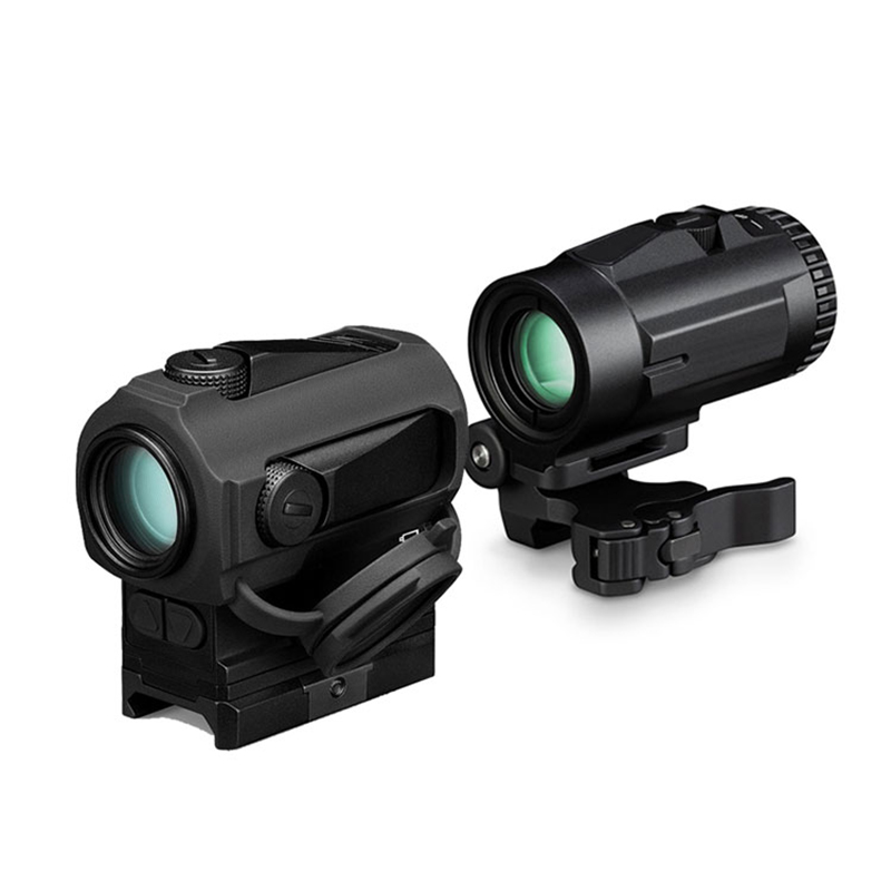 Skop Pembesar Taktikal 3X Optik Memburu Riflescope Pemandangan Titik Merah dengan Lekapan QD Untuk Rel Pistol Rifle 20mm