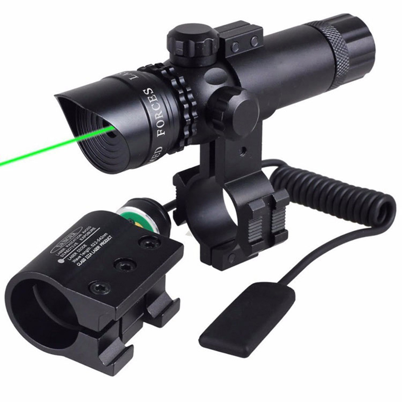 Suis Pelarasan Taktikal Penglihatan Laser Pistol Rifle Kompak Penglihatan Laser Hijau Dengan 2 Rel Lekapan Untuk Penglihatan Laser Pistol